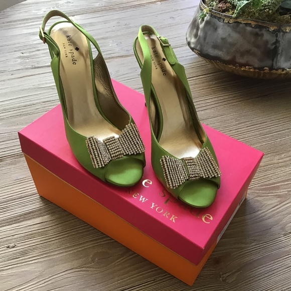 Kate Spade Shoes - Kate Spade Satin Slingback Heels